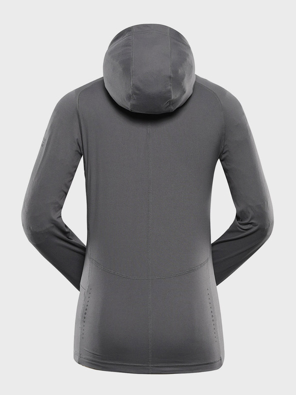 ALPINE PRO Šedá dámská rychleschnoucí mikina s kapucí Alpine Pro Izara