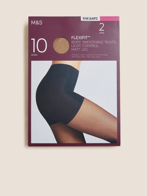 Marks & Spencer Průsvitné punčochy Flexifit™, mírně zpevňující, 10 DEN, 2 ks v balení Marks & Spencer béžová
