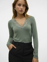 Vero Moda Zelené dámské tričko Vero Moda Rosa