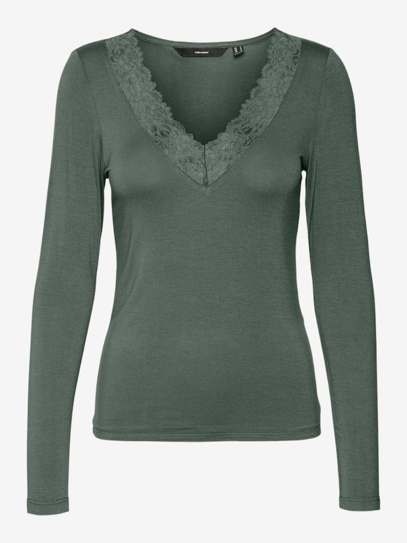 Vero Moda Zelené dámské tričko Vero Moda Rosa