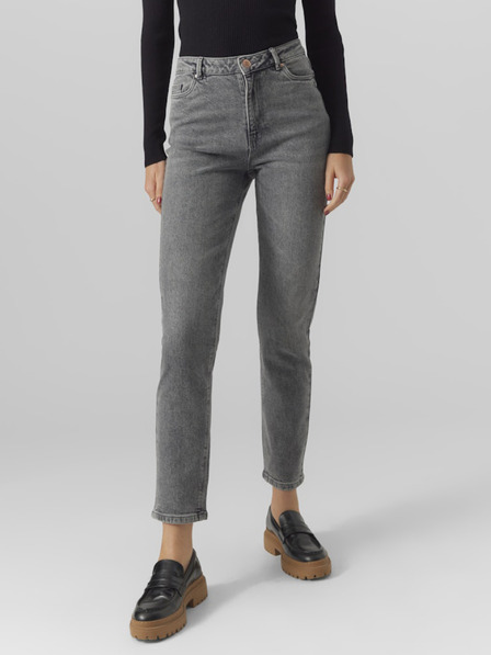Vero Moda Šedé dámské mom džíny Vero Moda Linda