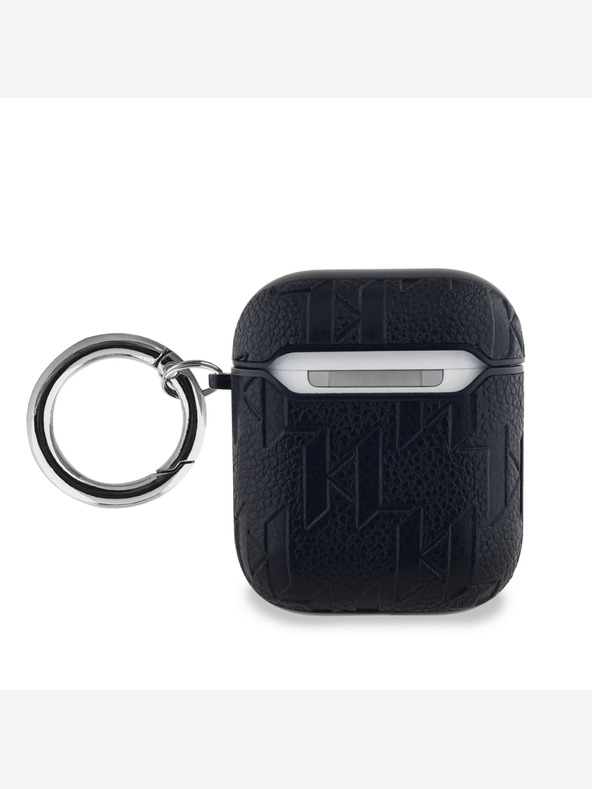 Karl Lagerfeld Karl Lagerfeld PU Embossed Choupette Head Pouzdro pro AirPods 1/2 Black