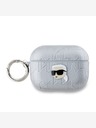 Karl Lagerfeld Karl Lagerfeld PU Embossed Karl Head Pouzdro pro AirPods Pro 2 Silver