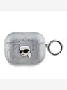 Karl Lagerfeld Karl Lagerfeld PU Embossed Karl Head Pouzdro pro AirPods Pro Silver