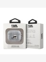 Karl Lagerfeld PU Embossed Karl and Choupette Heads Pouzdro pro AirPods 3 Silver Karl Lagerfeld