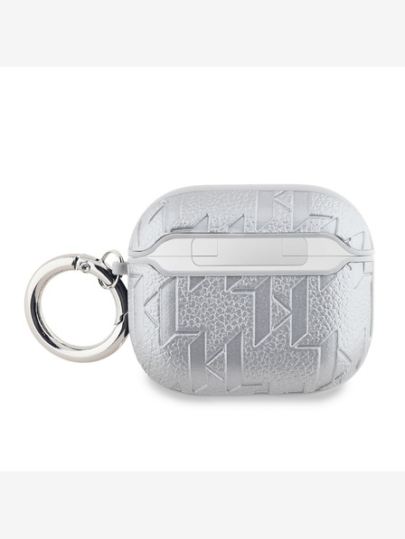 Karl Lagerfeld PU Embossed Karl Head Pouzdro pro AirPods 3 Silver Karl Lagerfeld