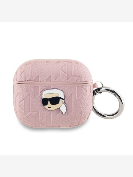 Karl Lagerfeld PU Embossed Karl Head Pouzdro pro AirPods 3 Pink Karl Lagerfeld