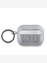Karl Lagerfeld Karl Lagerfeld PU Embossed Karl and Choupette Heads Pouzdro pro AirPods Pro Silver