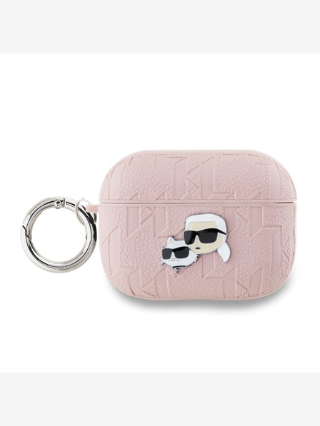 Karl Lagerfeld Karl Lagerfeld PU Embossed Karl and Choupette Heads Pouzdro pro AirPods Pro 2 Pink