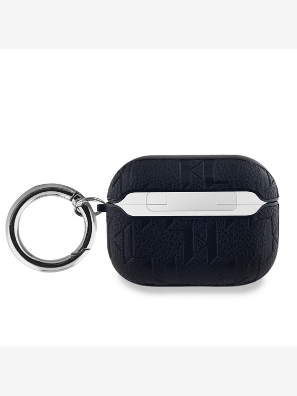 Karl Lagerfeld PU Embossed Karl and Choupette Heads Pouzdro pro AirPods Pro Black Karl Lagerfeld