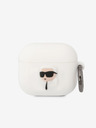 Karl Lagerfeld Karl Lagerfeld 3D Logo NFT Karl Head Silikonové Pouzdro pro Airpods 3 White