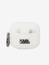 Karl Lagerfeld Karl Lagerfeld 3D Logo NFT Karl Head Silikonové Pouzdro pro Airpods 3 White