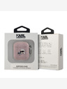 Karl Lagerfeld Karl Lagerfeld PU Embossed Karl and Choupette Heads Pouzdro pro AirPods 1/2 Pink