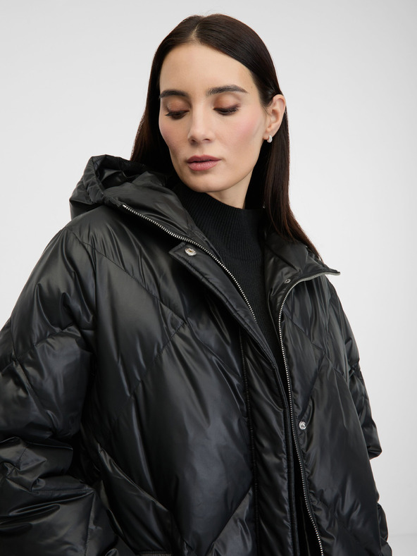 Orsay Černý dámský prošívaný péřový kabát ORSAY