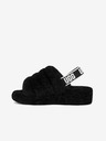 UGG Černá dámská domácí obuv z ovčí kožešiny UGG Fluff Yeah Slide