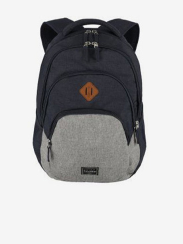 Travelite Tmavě modrý batoh Travelite Basics Backpack Melange Navy/grey
