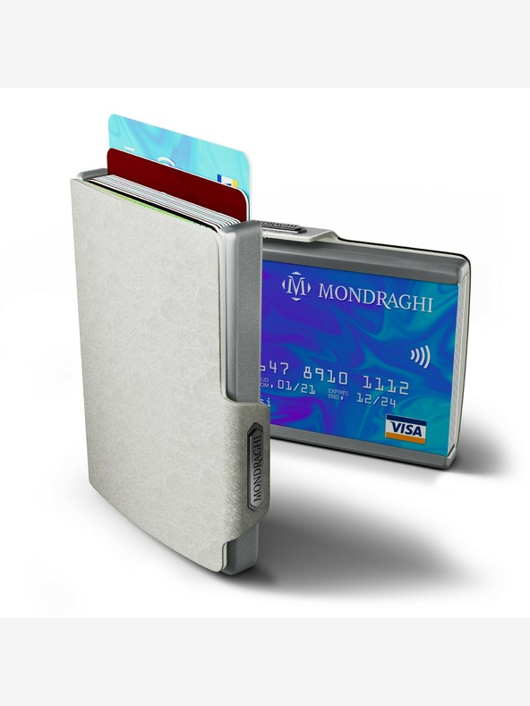 Mondraghi Stříbrná kožená peněženka  Mondraghi Saffiano
