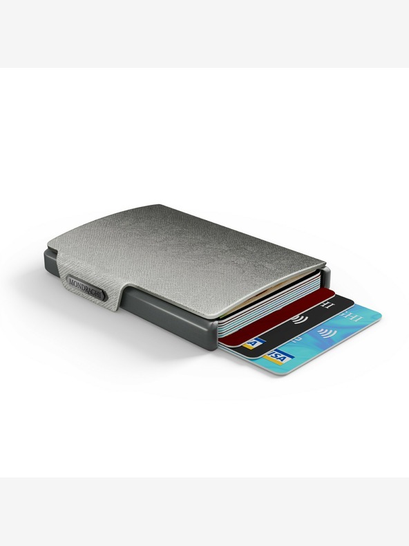 Mondraghi Stříbrná kožená peněženka  Mondraghi Saffiano