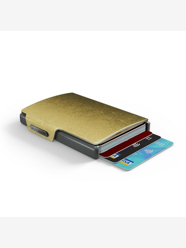 Mondraghi Zlatá kožená peněženka  Mondraghi Saffiano
