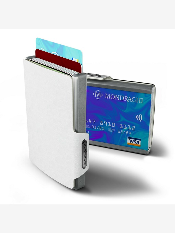 Mondraghi Bílá kožená peněženka  Mondraghi Saffiano