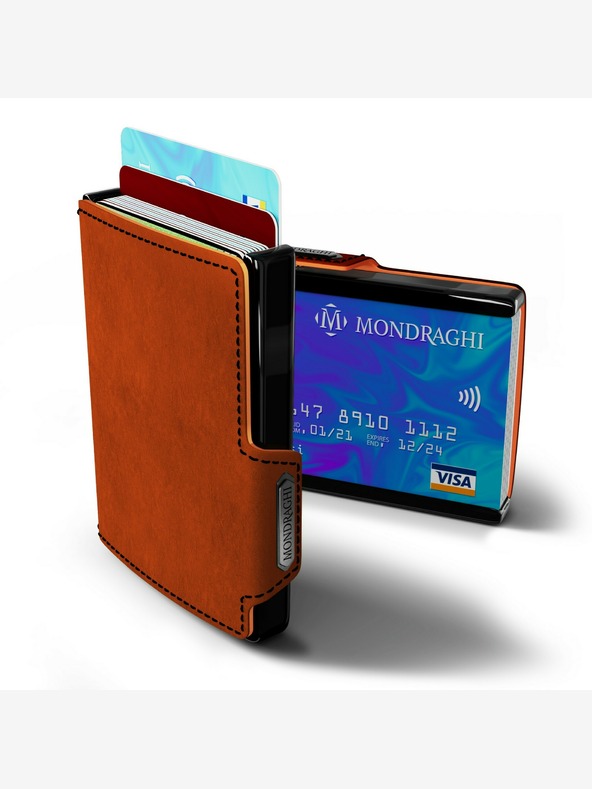 Mondraghi Oranžová kožená peněženka  Mondraghi Racing