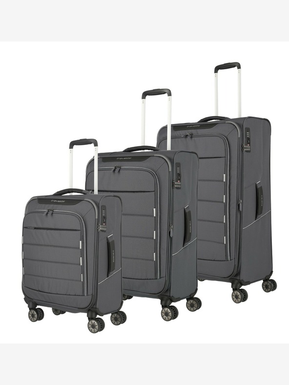 Travelite Sada cestovních kufrů Travelite Skaii 4w S,M,L - šedá