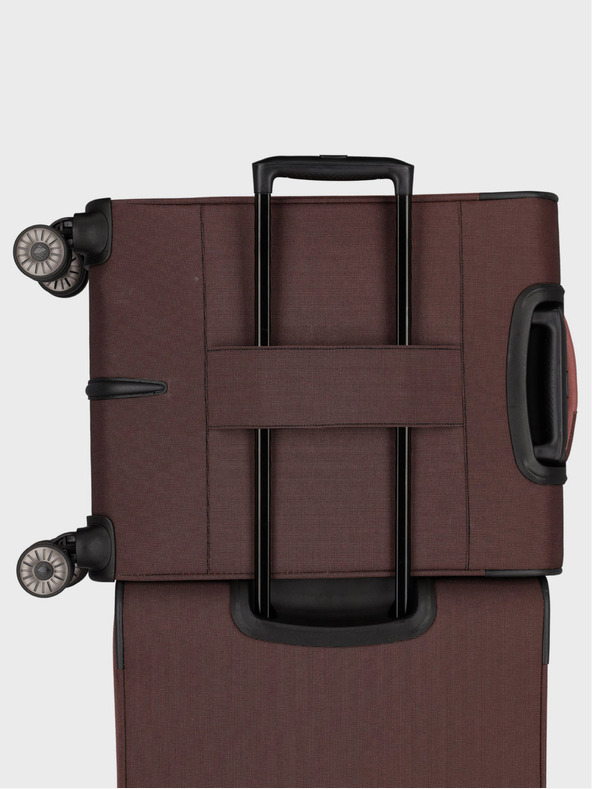 Travelite Růžovo-hnědý cestovní kufr Travelite Viia 4w S