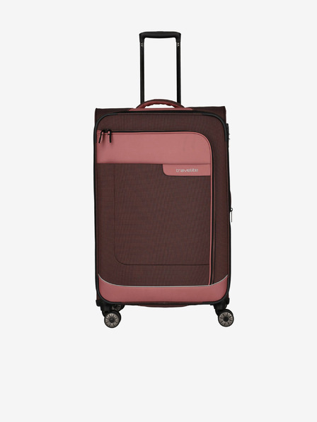 Travelite Růžovo-hnědý cestovní kufr Travelite Viia 4w L