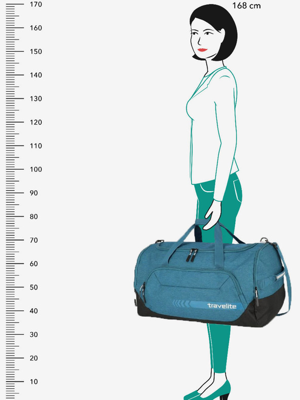 Travelite Modrá cestovní taška Travelite Kick Off Duffle L Petrol