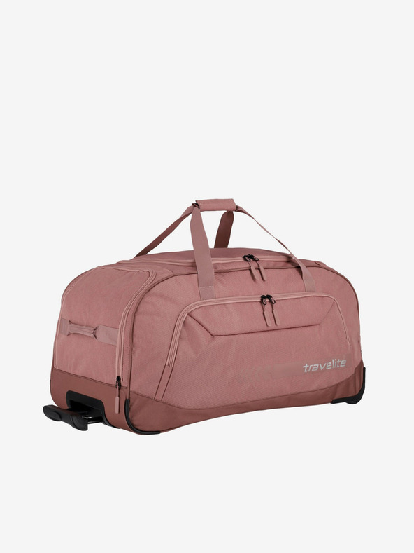 Travelite Růžová cestovní taška Travelite Kick Off Wheeled Duffle XL Rosé