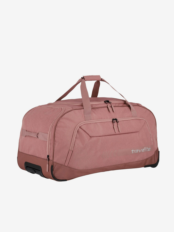 Travelite Růžová cestovní taška Travelite Kick Off Wheeled Duffle XL Rosé