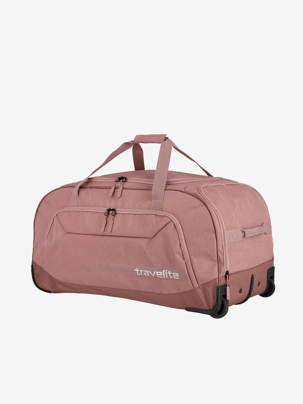 Travelite Růžová cestovní taška Travelite Kick Off Wheeled Duffle XL Rosé