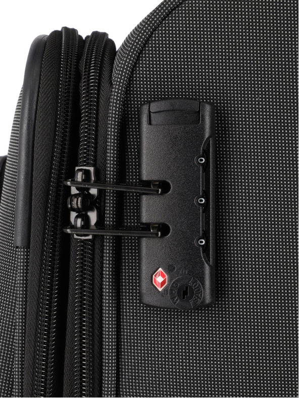 Travelite Tmavě šedý cestovní kufr Travelite Viia 4w M Anthracite