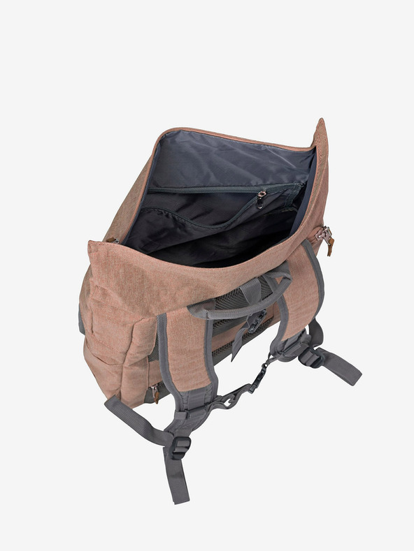 Travelite Šedo-růžový batoh Travelite Basics Roll-up Backpack Rose