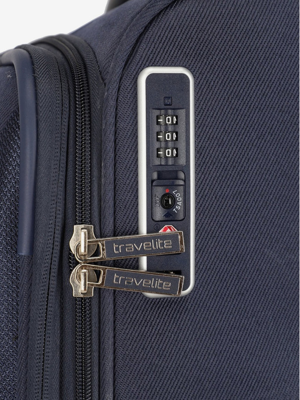 Travelite Tmavě modrý cestovní kufr Travelite Miigo 4w M