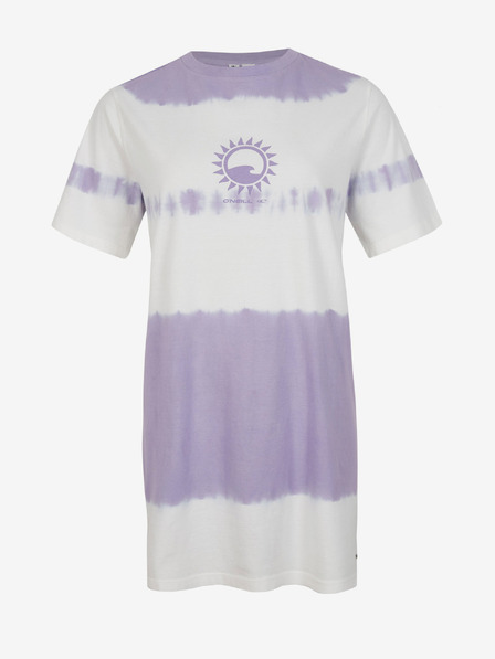 O'Neill Fialovo-bílé dámské vzorované šaty O'Neill WOW T-SHIRT DRESS