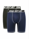 DIM Sada dvou pánských sportovních boxerek v černé a tmavě modré barvě DIM SPORT LONG BOXER 2x