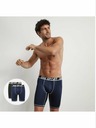 DIM Sada dvou pánských sportovních boxerek v černé a tmavě modré barvě DIM SPORT LONG BOXER 2x