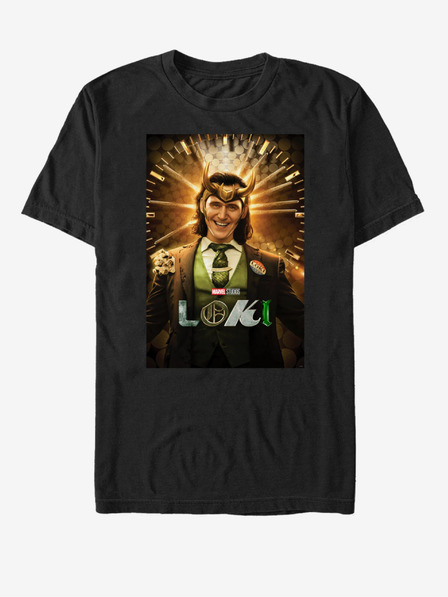 ZOOT.Fan Černé unisex tričko ZOOT.Fan Marvel Loki Smile Poster