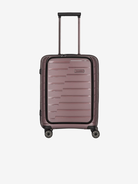 Travelite Růžový cestovní kufr Travelite Air Base 4w S Front pocket