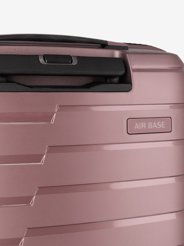 Travelite Růžový cestovní kufr Travelite Air Base 4w S Front pocket