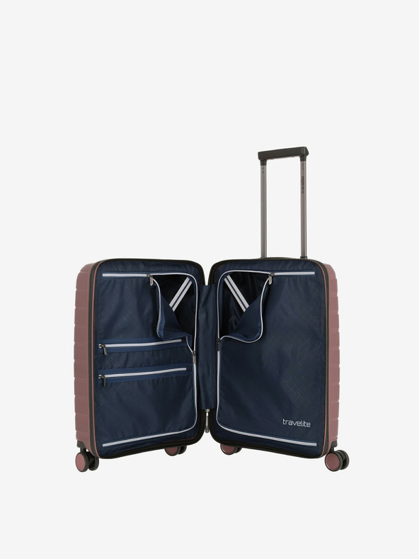 Travelite Růžový cestovní kufr Travelite Air Base 4w S Front pocket