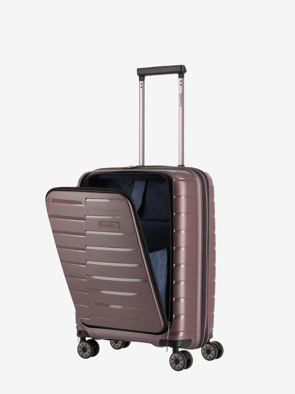 Travelite Růžový cestovní kufr Travelite Air Base 4w S Front pocket