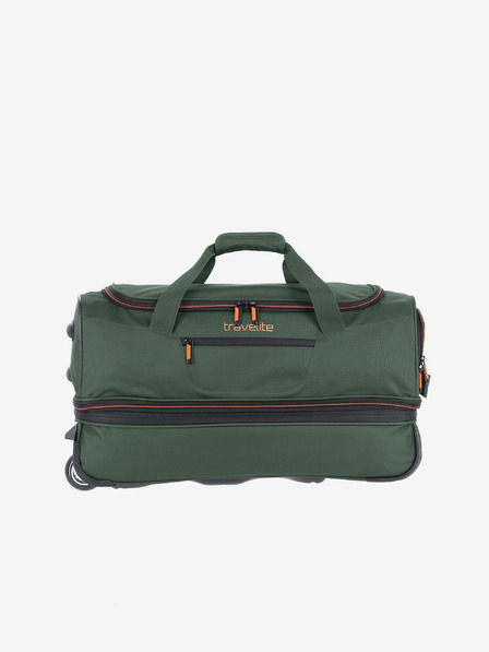 Travelite Tmavě zelená cestovní taška Travelite Basics Wheeled duffle S