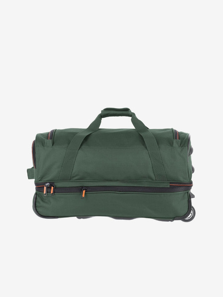 Travelite Tmavě zelená cestovní taška Travelite Basics Wheeled duffle S