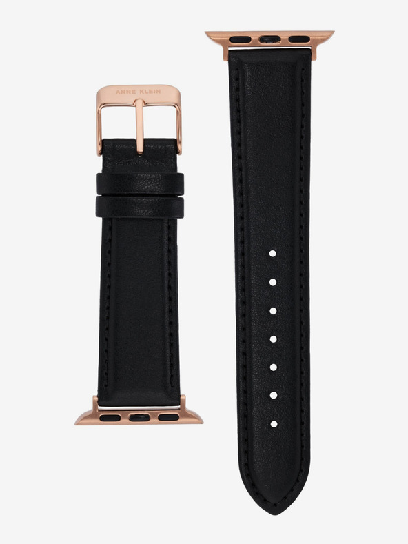 Anne Klein Černý kožený řemínek pro hodinky Apple Watch Anne Klein