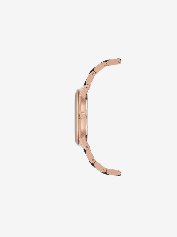 Anne Klein Dámské hodinky v černo-růžovozlaté barvě Anne Klein