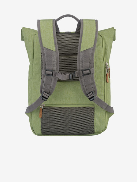 Travelite Šedo-zelený batoh Travelite Basics Roll-up (35 l)