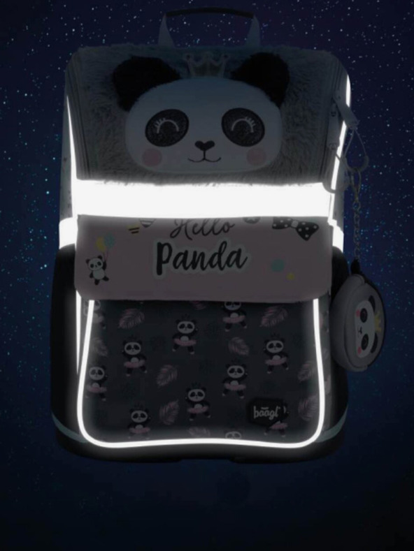 BAAGL  Šedá školní aktovka zippy panda Baagl