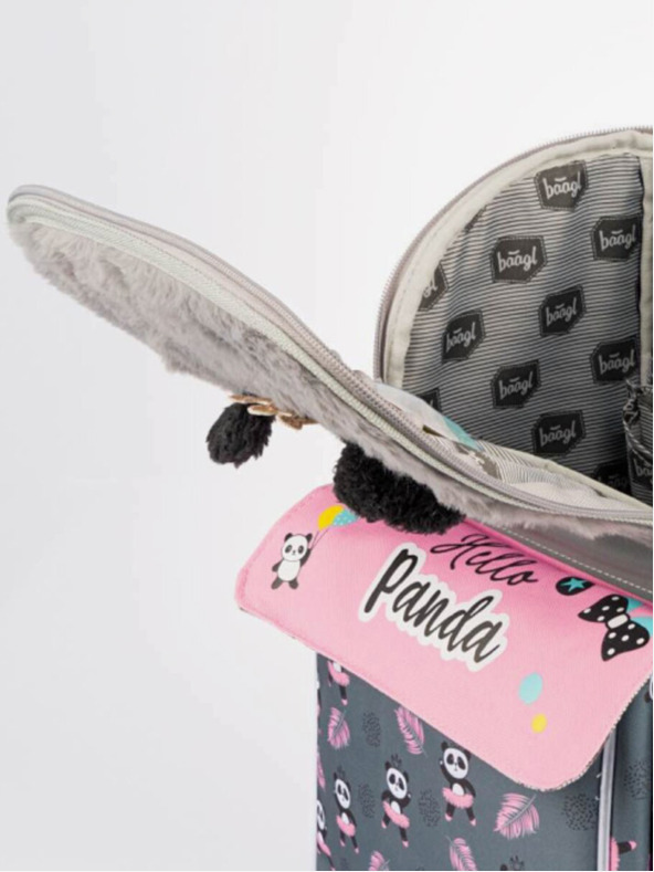 BAAGL  Šedá školní aktovka zippy panda Baagl